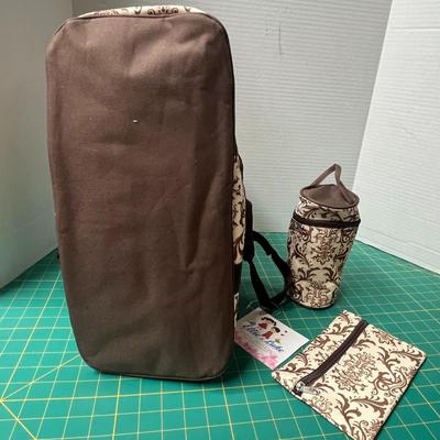 New 'Soho Designs' Stylish Diaper Bag with Additional Supply Bags