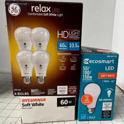 Lot of 7 Boxes of Various Lightbulbs