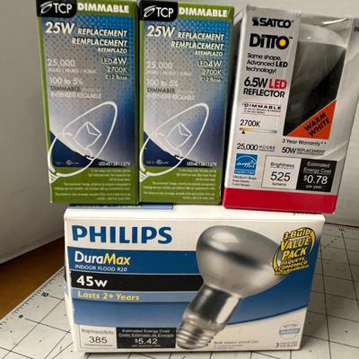 Lot of 7 Boxes of Various Lightbulbs
