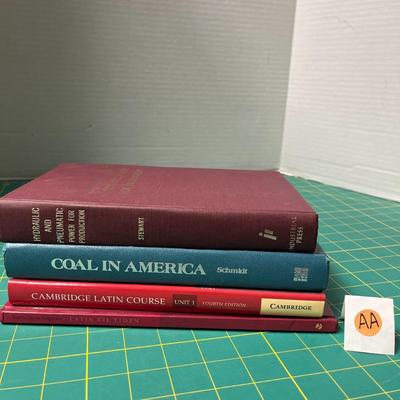 Lot of 4 Miscellaneous Books - Latin Books, Hydraulics and Coal Books!