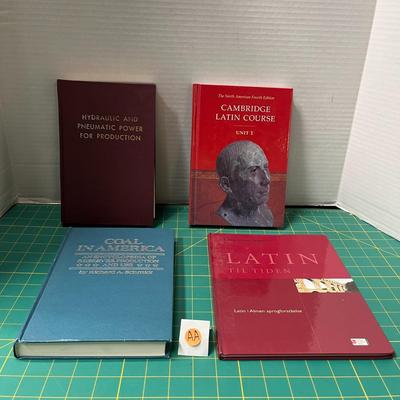 Lot of 4 Miscellaneous Books - Latin Books, Hydraulics and Coal Books!