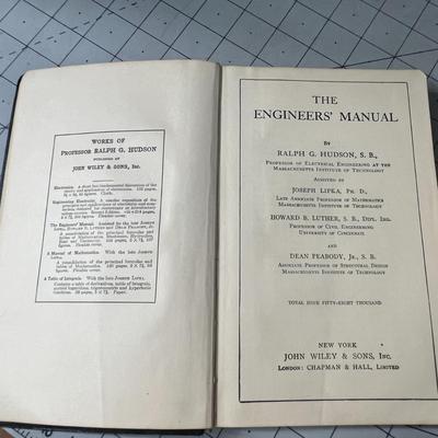 The Engineers' Manual Book - By Ralph G. Hudson 1917