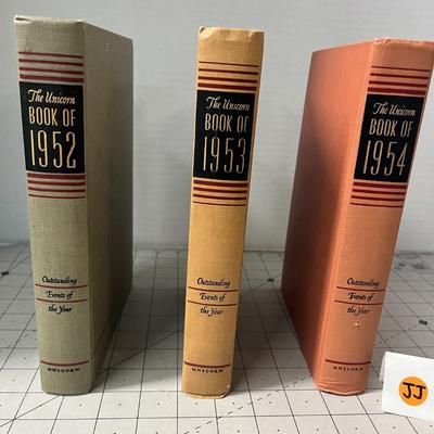 Set of 3- The Unicorn Book of 1952, 1953 and 1954 - Outstanding Events of The Year