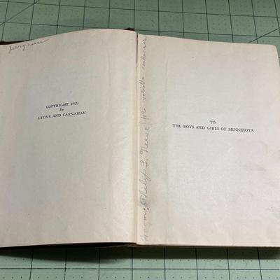 My Minnesota' by Antoinette B. Ford Book (Split Spine of Book) - 1929