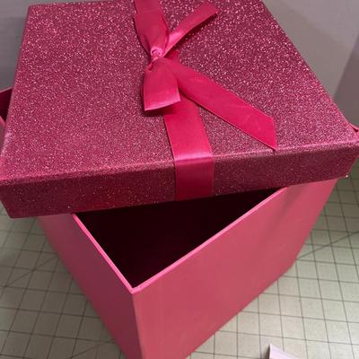 Pink Gift Box with Glitter Lid
