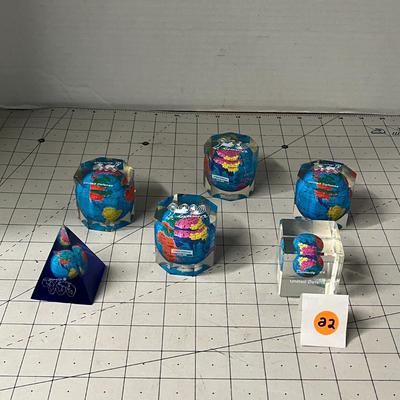 Set of 6 Globe Paperweights!
