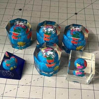 Set of 6 Globe Paperweights!
