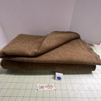Brown Wool Blanket- 66x80