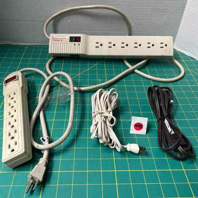 2 Power Strips and 2 Extension Cords