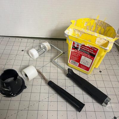 Painting Supplies- Rollers, Brushes, Mixing Sticks, Paint Bucket Etc.