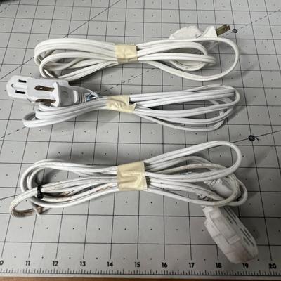 Two Power Strips and 3 Extension Cords