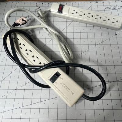 Two Power Strips and 3 Extension Cords