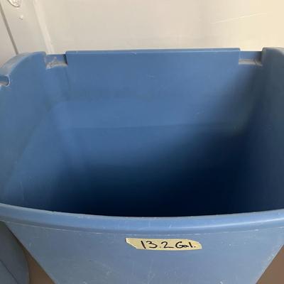 Set of 2 Trash Cans - Blue 