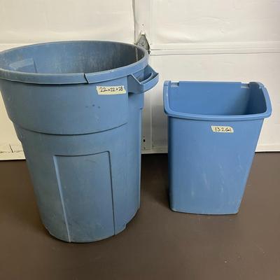 Set of 2 Trash Cans - Blue 
