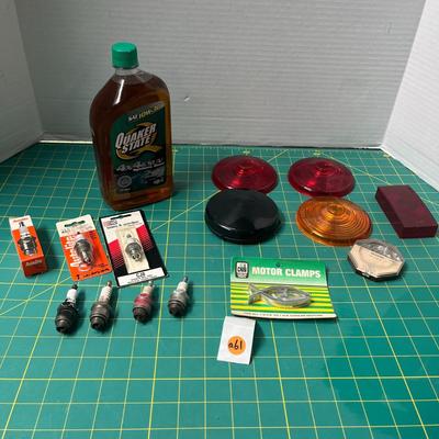 Car/Mower Components - Motor Oil, Spark Plugs, Light Caps, Motor Clamps and Eyelets