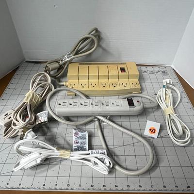 2 Power Strips and 4 Extension Cords