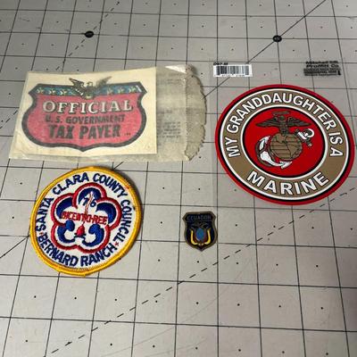 Various Political Stickers, Patch and Pin