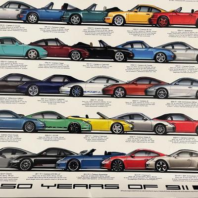 Porsche Car Poster - Signed by Steve Anderson - 24x36 -