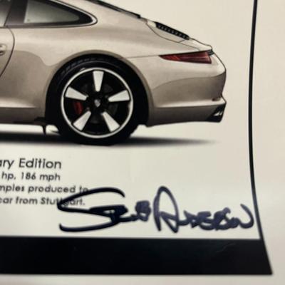 Signed by Steve Anderson Porche Car Poster - 24x36 -
