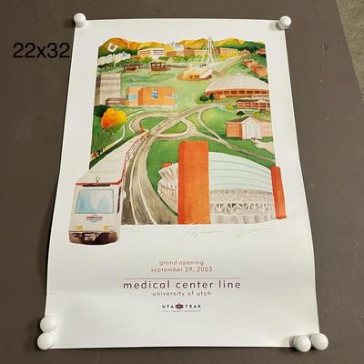 Signed UTA Trax Medical Center Line Poster - 22x32