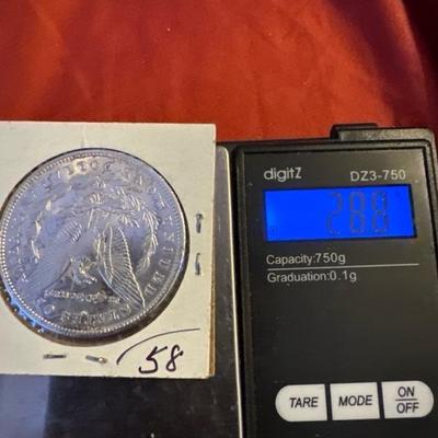 1890 MORGAN SILVER P U S coin 28.8 G