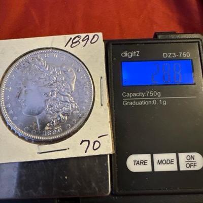 1890 MORGAN SILVER P U S coin 28.8 G