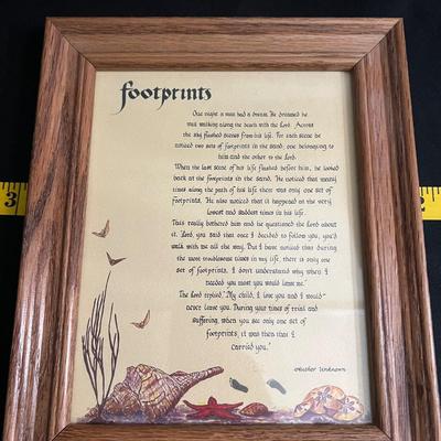 Wood Framed Footprints Parable Wall Decor