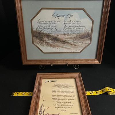 Wood Framed Footprints Parable Wall Decor