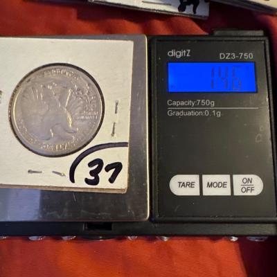 1937 S Liberty Walking XF silver U S .50c