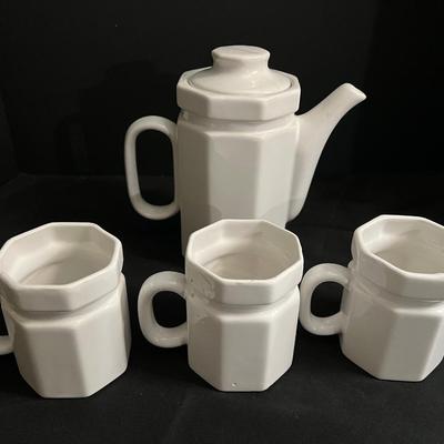 Ceramic Carafe and Coffee Cups