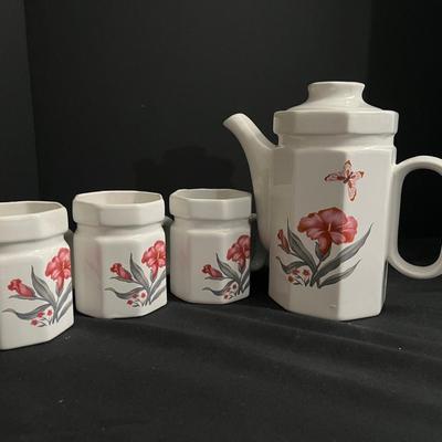 Ceramic Carafe and Coffee Cups