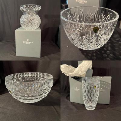 Large Vases & Bowls By Waterford Crystal (G-RG)