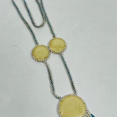 Vintage Native American Indian Seed Bead necklace - red, white, and blue