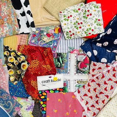 Large Lot of sewing or crafting fabric material remnants