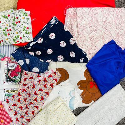 Large Lot of sewing or crafting fabric material remnants