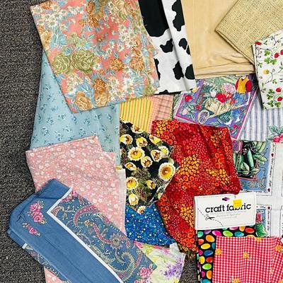 Large Lot of sewing or crafting fabric material remnants