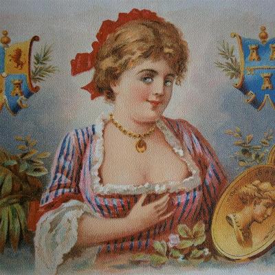 "ISABELLA" Inner Lid Cigar Box Label, form early 1900's