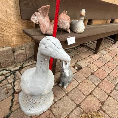 Cement yard art animals