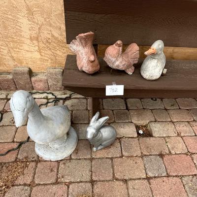 Cement yard art animals