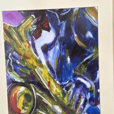 2 ABSTRACT WALL ART PIECES W/MUSIC THEME