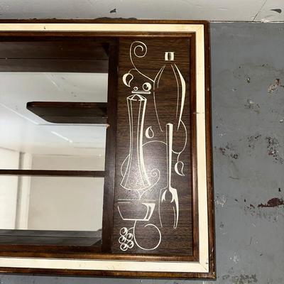 VINTAGE WALL SHELF WITH MIRRORED BACK