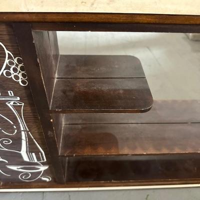 VINTAGE WALL SHELF WITH MIRRORED BACK