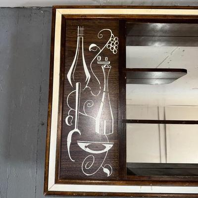VINTAGE WALL SHELF WITH MIRRORED BACK