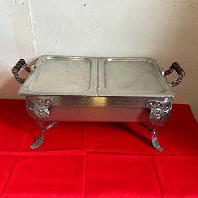 2 CHAFING DISHES AND ELECTRIC PERCOLATOR W/SPIGOT