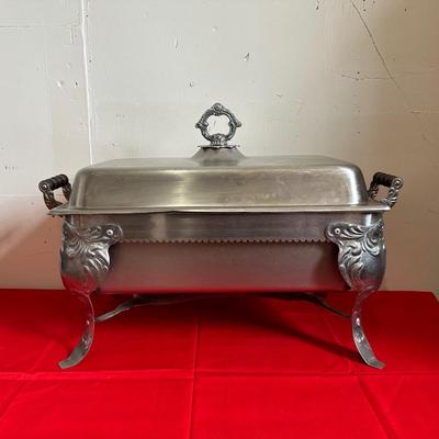 2 CHAFING DISHES AND ELECTRIC PERCOLATOR W/SPIGOT