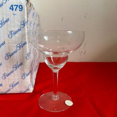 NEW PRINCESS HOUSE 4 MARGARITA GLASSES AND 6 SIPPING SPOONS