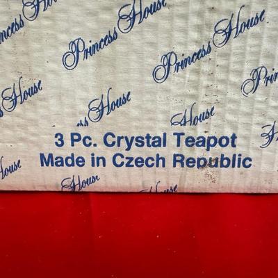 PRINCESS HOUSE CRYSTAL ETCHED Etched TEAPOT W/INFUSER INSERT