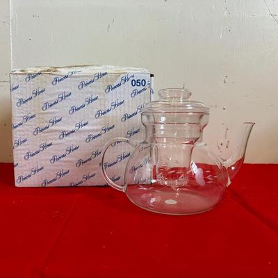 PRINCESS HOUSE CRYSTAL ETCHED Etched TEAPOT W/INFUSER INSERT