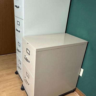 Set of 2 HON Brand Filing Cabinets on Casters