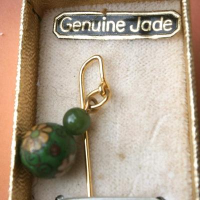 Genuine Decorated Jade Stick Pin